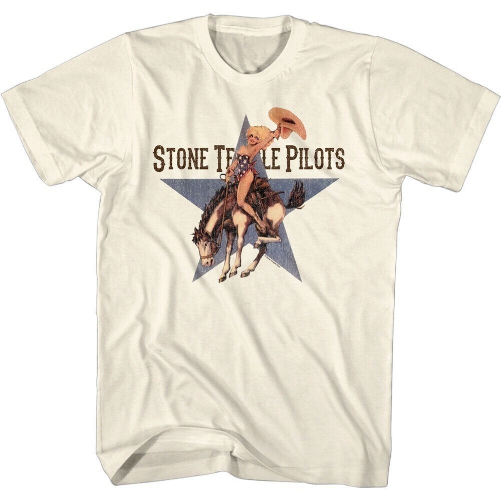 Stone Temple Pilots Cowgirl Riding Bronco T Shirt Rock Band Concert